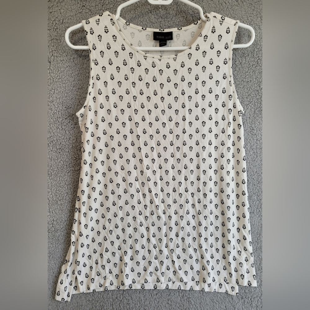 J.Jill White and Black Tank Top Small Petite